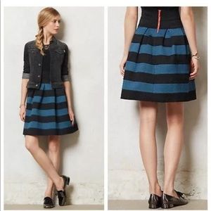 NWOT Anthropologie Striped Ponte Bell Skirt